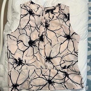 Banana Republic Pink and Black Floral Blouse